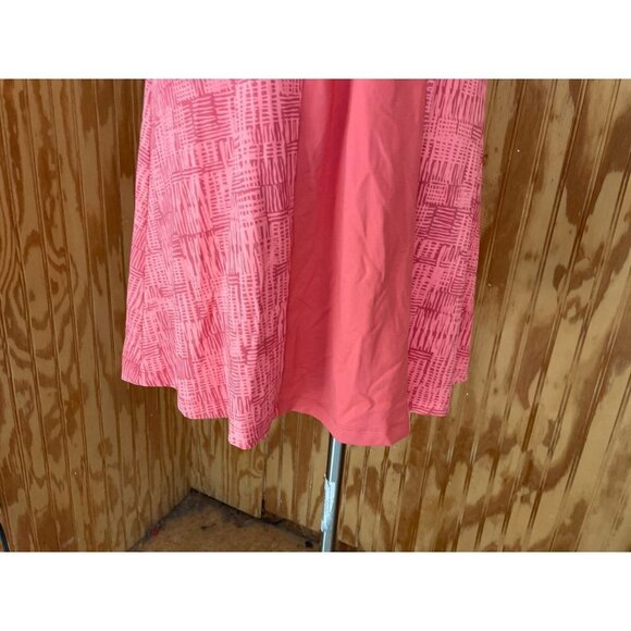 Patagonia Fit Flare Mini Dress V-Neck Geometric Sleeveless Stretch Pink Sz S - Picture 5 of 9